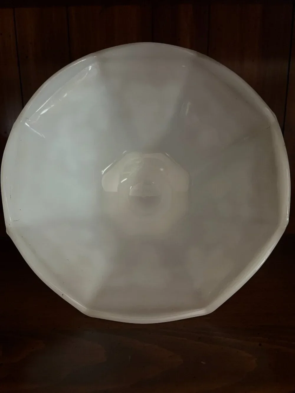 Vintage Anchor Hocking White Milk Glass Grape Vine Pedestal Compote Fruit Bowl